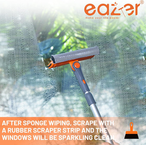 eazer Window Squeegee for Home, 2-in-1 Squeegee for Window Cleaning kit with Multiple Angles, Professional Window Cleaner Tool, Multi-Use Window W...