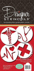 Medical Symbols Cookie Stencil Set C992 By Designer Stencils Beige/Semi-Transparent, 2.5 x 2.5...