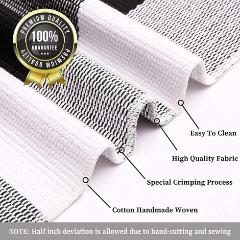 KOZYFLY Buffalo Plaid Area Rugs 2x3 Ft Black and White Checkered Rug Washable Front Door Mat Hand Woven Cotton Outdoor Rug Small Rug for Front Por...
