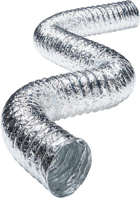 Deflecto Supurr-Flex Aluminum Dryer Vent Duct, Flexible, Fire-Resistant, 4 Inches Dia. x 8 Feet, Silver (F0408B/4)