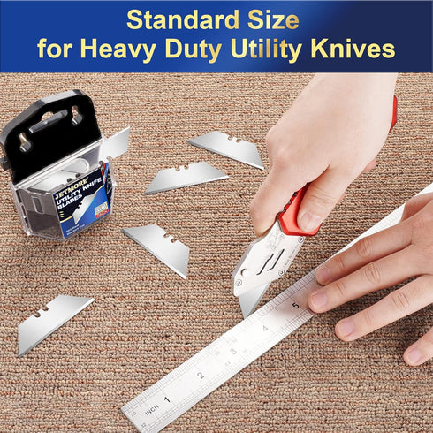 JETMORE Utility Knife Blades, 50 Pack Box Cutter Blades, SK5 High Carbon Steel Utility Blades, Standard Size Blades for Box Cutter, Sharp Box Cutt...