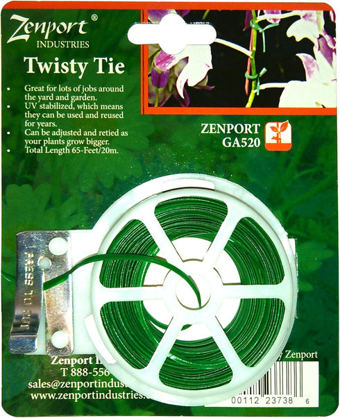 Zenport GA520 Garden Twisty Plant Tie, 65-Feet, Green...