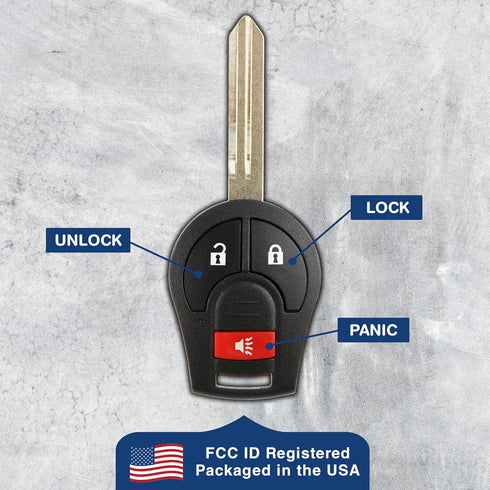 2x KeylessOption Key Fob Replacement for 2003 2004 2005 2006 2007 2008 2009 2010 2011 2012 2013 2014 2015 2016 2017 2018 2019 Nissan Infiniti Remo...
