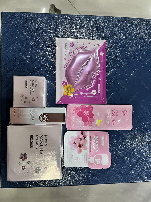 Skin Care Set,Cherry Blossom Skin Care Sets & Kits, Skin Care Kit For Women & Girls,Skincare Gift Set With Serum,Face Cream,Sleep Mask,Eye Mask,Mu...