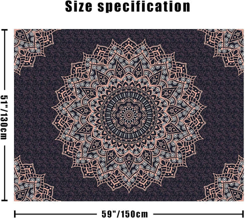 Edeesky Black Mandala Tapestry Wall Hanging Psychedelic Aesthetic Indian Hippie Wall Decor Bohemian Wall Art Boho Home Decoration for Bedroom,Livi...
