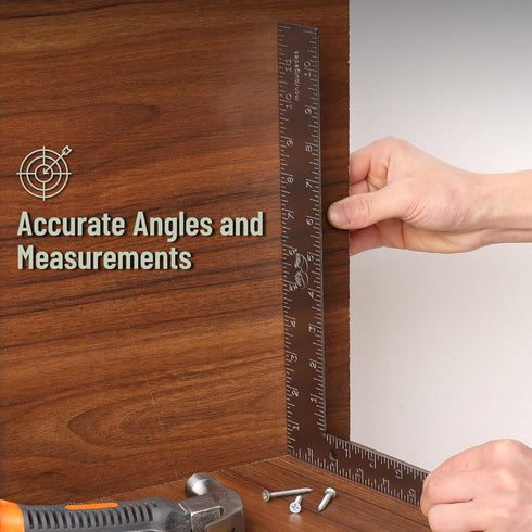 Mr. Pen- Framing Square, 8 inch x 12 inch, Silver, Carpenter Square, Carpenters Square, Right Angle Ruler, Framing Tools, L Shape Ruler, Metal Squ...