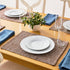 Sweet Home Collection 100% Cotton Placemats for Dining Room Rectangle Two Tone Woven Fabric 13" x 19" Soft Durable Table Mat Set, Set of 6, Chocol...