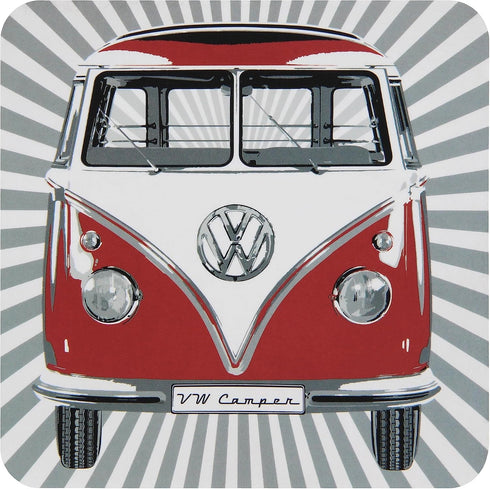 BRISA VW Collection - Volkswagen Drink Glass Cork Coasters with MDF Coating and T1 Bus Campervan Design (4-Piece Set/Samba Stripes/Multicolor)...