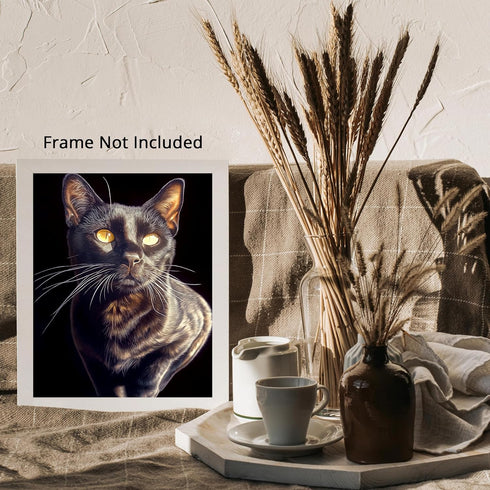 Posterizer 1 pcs-beautiful cat-kitty in the house art 2-Art for Animal Lovers Gift for Men Women Entrepreneur Teens Decor for Home & Office- unf...
