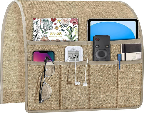 Joywell Arm Chair Caddy Remote Control Holder Organizer for Recliners Couch Armrest Organizer Non Slip with 6 Pocket Storage for Magazine, Tablet,...
