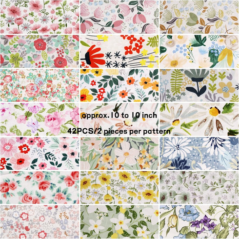 42-10" Precut Fabric Quilt Squares Layer Cake Fabric Bundles for Quilting Printed Floral for Sewing Fabric Squares …...