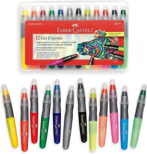 Faber-Castell Gel Crayons - 12 Vibrant Colors In Durable Storage Case...