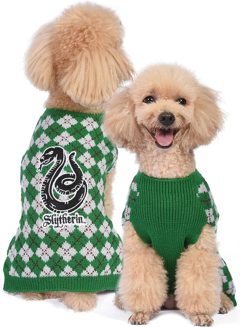 Harry Potter Slytherin Pet Sweater - Large | Harry Potter Costumes for Dogs | Dog Apparel & Accessories for Hogwarts Houses, Slytherin Dog Sweater...