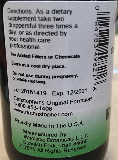 Female Reproductive Formula Dr. Christopher 2 oz Liquid...