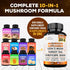 Mushroom Supplement 10x Complex - Lions Mane, Turkey Tail, Cordyceps, Reishi, Chaga, Maitake, Shiitake, Oyster Extract Mushrooms - Nootropic Brain...