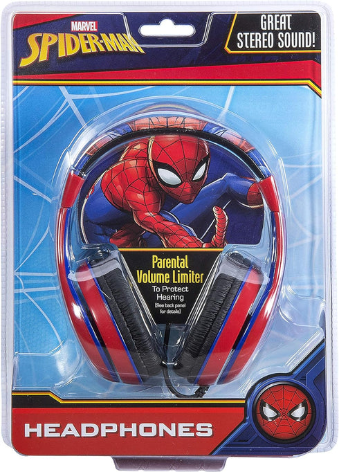Spiderman Kids Headphones, Adjustable Headband, Stereo Sound, 3.5Mm Jack, Wired Headphones for Kids, Tangle-Free, Volume Control, Foldable, Childr...