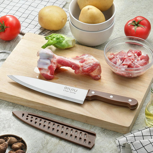 8 inch Chef Knife, Razor Sharp Kitchen Knife with Protective Knife Sheath, Razor Sharp Slicing Knife with Ergonomic Handle, German Stainless Steel...