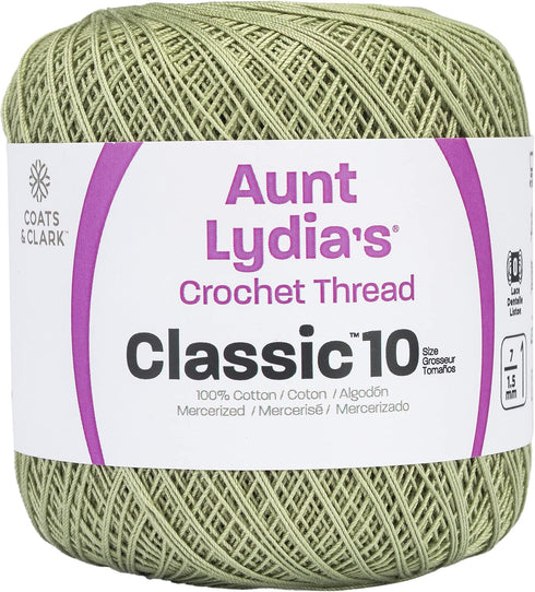Coats Crochet 154-661 Aunt Lydia's Crochet, Cotton Classic Size 10, Frosty Green...