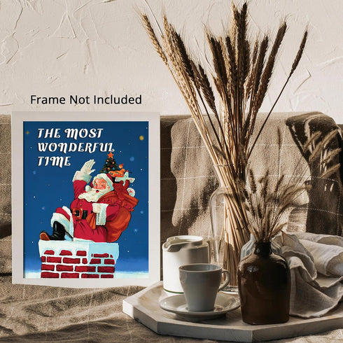 Posterizer 1 pcs-Christmas-Santa poster-The most wonderful time-Holiday Poster Collection-Quotes and Poems-Decor for Home & Office- unframed wall ...