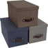 Bigso Silvia Organizational Storage Box with Leather Handle for Shelves and Stacks Easily - Durable and Decorative Storage Boxes with Lids - 5.9 i...