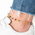 Barzel 18K Gold Plated Brass Crystal Beaded Rainbow Ankle Bracelet Anklet, 10 Inches (Made In Brazil)...