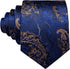 Barry.Wang Mens Tie Set Paisley Necktie Pocket Square Cufflinks Formal Wedding Business Party...