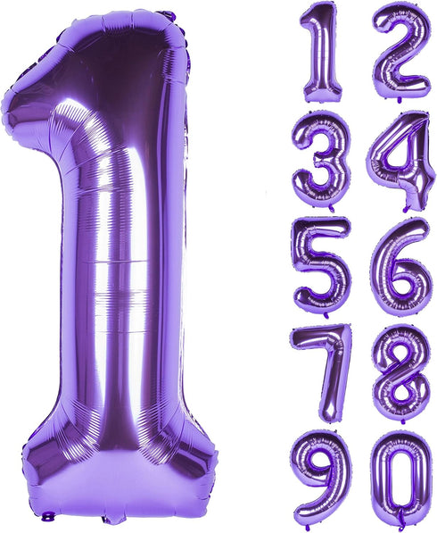 40 Inch Purple number Helium Foil Birthday Party Digit Balloons (Purple 1)...