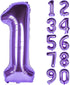 40 Inch Purple number Helium Foil Birthday Party Digit Balloons (Purple 1)...