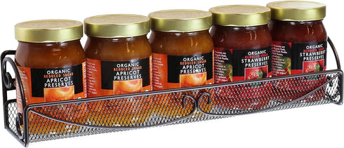 Deco Brothers Wall Mounted Single Tier Mesh Hanging Spice Rack, Set of 2, Bronze...