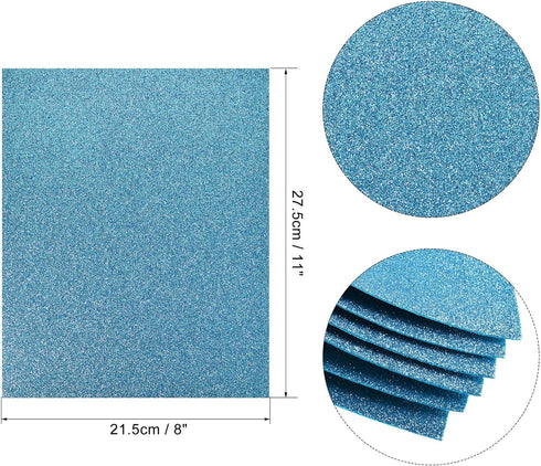 uxcell Blue Glitter EVA Foam Sheets 11 x 8 Inch 2mm Thick for Crafts DIY Projects 24 Pcs...