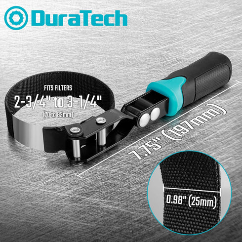 DURATECH Anti-Slip Small Swivel Oil Filter Wrench, Oil Filter Removal Tool Fits Filters 2-3/4" to 3-1/4", Perfect for Car Repair Tools...