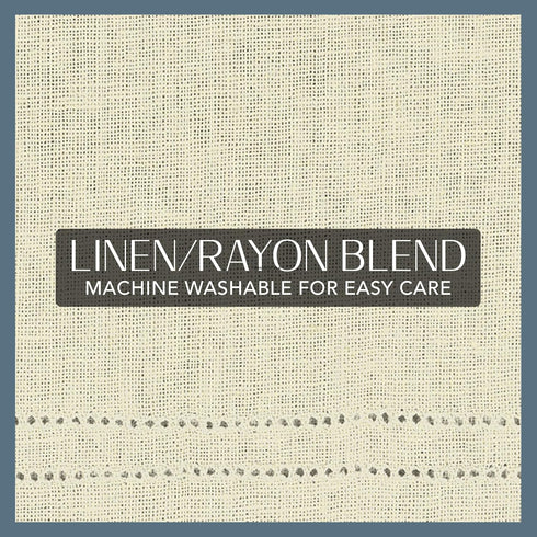 Elrene Home Fashions Cameron Linen Window Valance, 60" W x 15" L (1 Valance), Ivory...