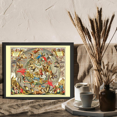 Posterizer 1 pcs-1708 celestial chart Haemisphaerii Borealis Coeli et Terrae Sphaeri Cascenographia-Astrology & Zodiac Art-décor for living room, ...