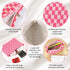 2-Pack Makeup Bag For Women - Large Checkered Knitted Cosmetic Bags&Small Makeup Pouch Aesthetic Design Travel Toiletry Bag Skincare Bag Car Stora...