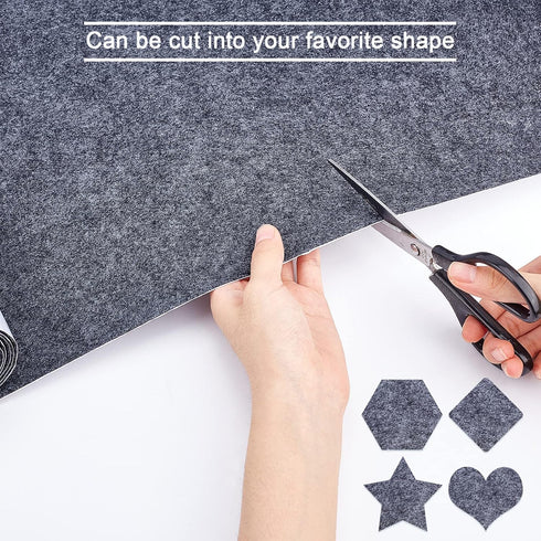 BENECREAT 15.5 x 78.5 Dark Gray Adhesive Felt Sheets Fabric Sticky Sheets Fabric Peel Stick for DIY Costume Making and Jewelry Box...