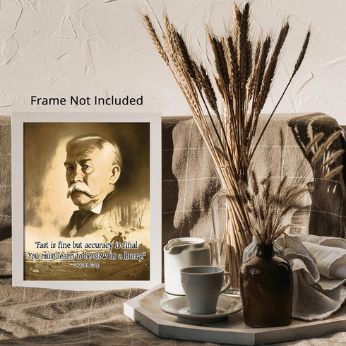 Posterizer 1 pcs-Fast Is Fine-Funny Wyatt Earp Quote-Western Art-Motivational & Inspirational Art-Comedy Art- Gift for Men Women Entrepreneur Teen...