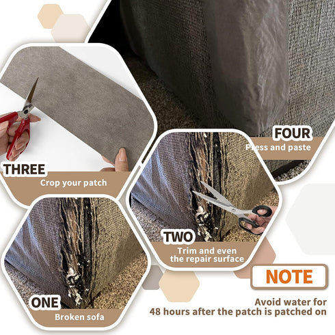Azobur Sofa Fabric Repair Patch, Oversized microfiber patch?Self Adhesive Fabric Sofa Patch Repair Fabric,Super cost-effective combination (Gray)...