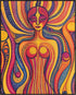Posterizer 1 pcs-vibrant hippy psychedelic whimsy figure art-Abstract & Modern Art Gift for Men Women Teens Living Room Bedroom Decor- unframed wa...