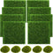 SNAIL GARDEN Fairy Artificial Grass, 8Pack Life-Like Garden Lawn with 5Pcs Artificial Moss Rocks-Miniature Ornament Garden Fairy Accessories for G...
