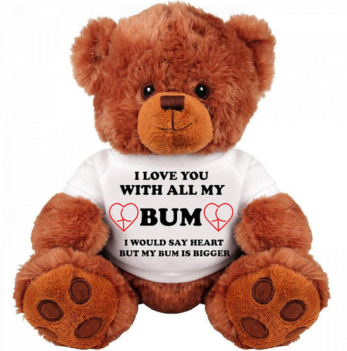 Romantic Gift Bear for Couple: Large 13" Inch Teddy Bear Funny Stuffed Animal: Unique Love You Gift : I Love You Bigger Than My Heart: Cute Relati...