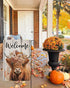Welcome Fall Garden Flags for Outside Decorations, Thanksgiving Highland Cow with Flowers Maple Leaves Small Yard Flag, Harvest Autumn Seasonal Fa...