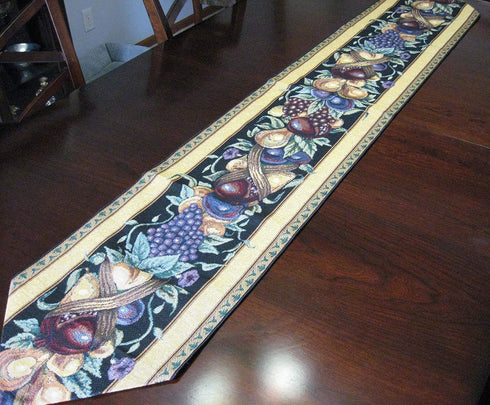 Manual Table Runner, Old World Italy Woven Tapestry with Tassels...