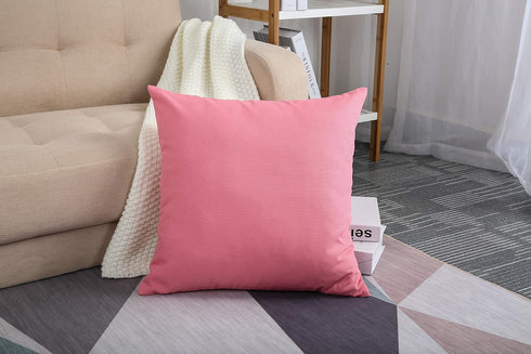TangDepot Handmade Decorative Solid 100% Cotton Canvas Throw Pillow Covers/Cushion Covers, 45 Colors Available - (16"x16" 2 Pieces, Pink), 2 Count...