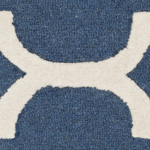 SAFAVIEH Cambridge Collection 2' x 3' Navy/Ivory CAM140G Handmade Moroccan Trellis Premium Wool Accent Rug...