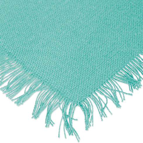 DII Everyday Collection, Fringed Solid Tabletop, Table Runner, 14x72, Aqua...