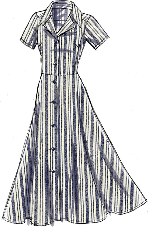 Vogue V9345E5 Easy Women's Notched Collar Dress Sewing Patterns, Sizes 14-22...