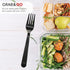 Party Essentials Individually Wrapped Black Plastic Utensil Sets/Heavy Duty Flatware Packs, Fork, 100 Sets...