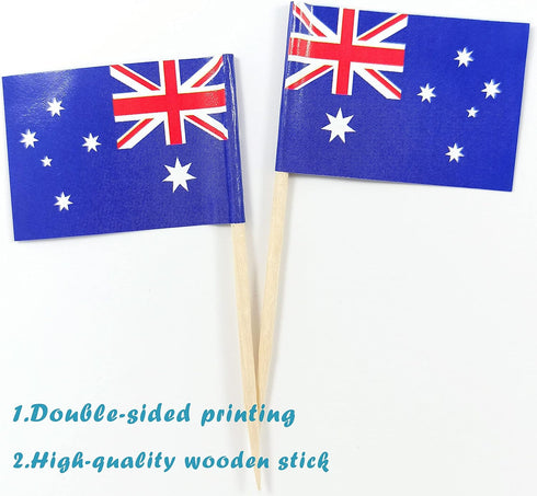 JBCD Australia Toothpick Flag Australian Mini Small Cupcake Topper Flags, 100pcs...