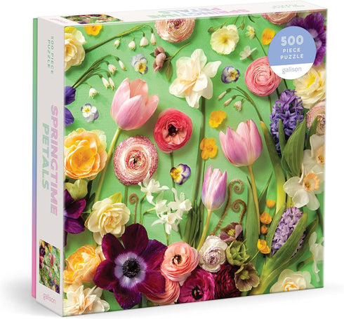 Galison Springtime Petals – Julie Seabrook Ream 500 Piece Puzzle Featuring A Variety of Flowers Blooming During Spring Months...