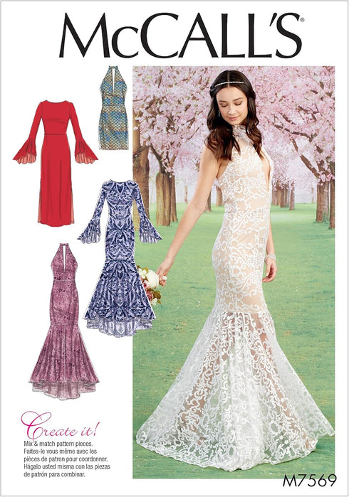 McCall's Patterns Column And Mermaid-Style Dresses With Bodice And Sleeve Variations 17.00 x 0.5 x 0.070 cm...